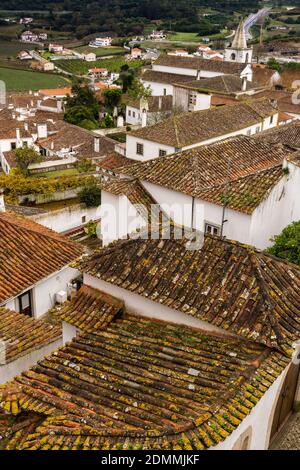 Obidos, Portugal - 13 December 2020: view of the picturesque village of Obidos in central Portugal Stock Photo