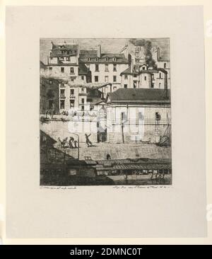 La Morgue, Charles Meryon, Französisch, 1821–1868, Radierung auf China-Papier, Frankreich, 1854, Print Stockfoto