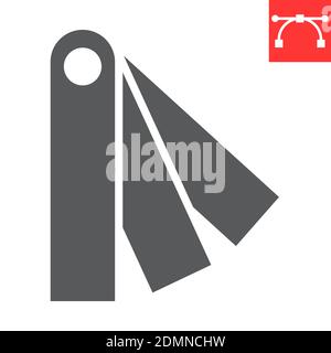 Farbkarten Glyphen Symbol, mehrfarbige und Farbe Pallete, pantone Farben Zeichen Vektorgrafiken, editierbare Kontur solide Symbol, eps 10. Stock Vektor