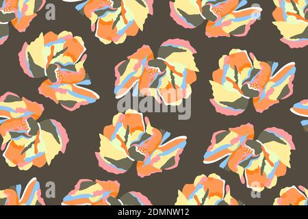 Vektor florale Nahtloses Muster. Bunte abstrakte Blumen Stock Vektor