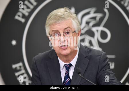 Aktenfoto vom 23/10/20 des Ersten Ministers Mark Drakeford. Die Wartungsarbeiten an den Systemen der Public Health Wales Ende der vergangenen Woche führten dazu, dass 11,000 zusätzliche positive Coronavirus-Tests von offiziellen Zahlen in Wales fehlten. Stockfoto