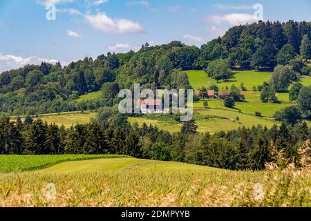 Idyllische Landschaft rund um Wiesenfelden im Bayerischen Wald im Sommer Zeit Stockfoto