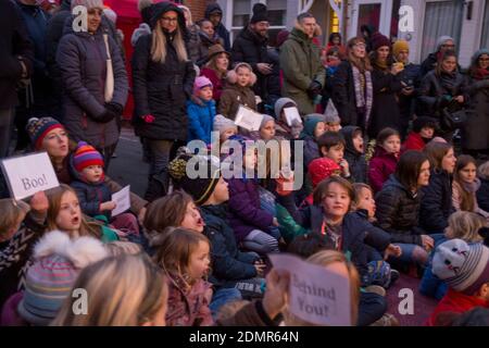 Pop-up Street Panto: Die Scrooge. Walthamstow E17 2019 Stockfoto