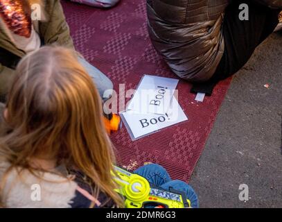 Pop-up Street Panto: Die Scrooge. Walthamstow E17 2019 Stockfoto