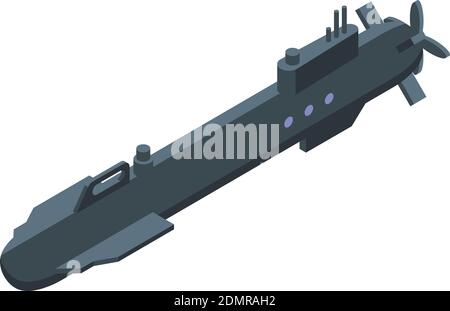 Army submarine icon. Isometric of army submarine vector icon for web design isolated on white background Stock Vector