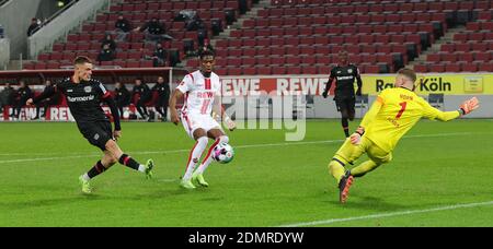 Stadt Köln, Deutschland. 16. Dez. 2020. firo: 16.12.2020, Fußball, 1. Bundesliga, Saison 2020/2021, 1. FC Köln - Bayer 04 Leverkusen 0: 4 Tor Florian WIRTZ, Leverkusen bis 0: 4 gegen TORWARTHORN, Köln Credit: Ralf Ibing/firo Sportfoto/Pool / use worldwide/dpa/Alamy Live News Stockfoto