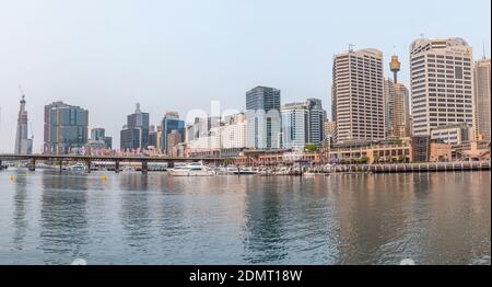 SYDNEY, AUSTRALIA, DECEMBER 30, 2019: Cityscape of Sydney viewed from Darling Habrour, Australia Stock Photo