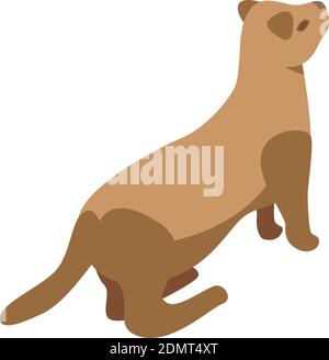 Symbol für den heimischen Nerz. Isometrisches Symbol für inländischen Nerz Vektor-Symbol für Web-Design isoliert auf weißem Hintergrund Stock Vektor