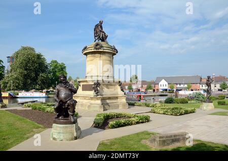 Shakespeare Monument or Memorial aka the Gower Memorial (1888) in Bancroft Gardens Stratford-upon-Avon Warwickshire England Stock Photo