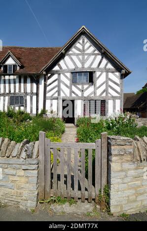 Mary Arden House Traditionelles englisches Halbholz Cottage in Wilmcote Village Stratford-upon-Avon Warwickshire England Stockfoto