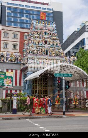 Singapur: Der Sri Veeramakaliamman Tempel im Bezirk Little India Stockfoto