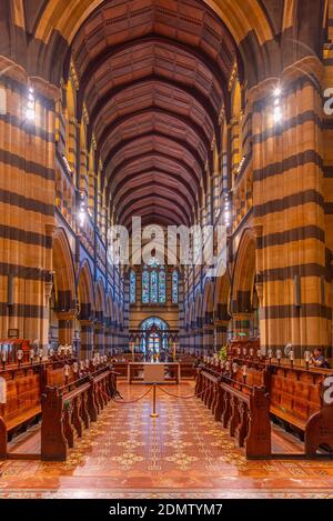 MELBOURNE, AUSTRALIA, DECEMBER 31, 2019: Interior of Saint Paul cathedral in Melbourne, Australia Stock Photo