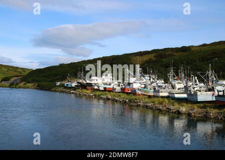 Hafen von Sand Point, Aleuten-Inseln, Alaska, USA Stockfoto