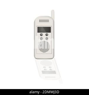 Weißes Walkie-Talkie-Telefon. Vektor-Illustration Radio Walkie Talkie. Stock Vektor