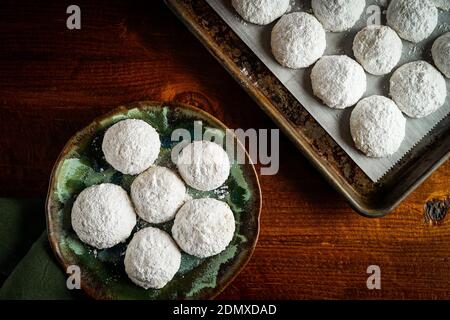 Geröstete Mandel Schneeball-Kekse Stockfoto