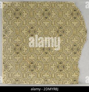 Seitenwand-Muster, maschinenbedruckt auf Papier, fragmentarische Tapeten aus Musterbuch, inklusive ästhetischer und anglo-japanesischer Entwürfe., 72 Seiten Muster., USA, 1880–90, Wallcoverings, Sidewall-Muster Stockfoto