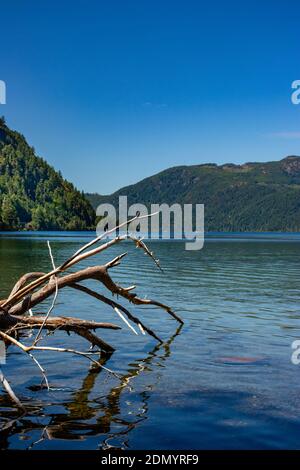 Schöner Sommertag am Lake Cameron, Vancouver Island, BC. Atemberaubende Landschaft von British Columbia. Vancouver Island liegt abseits des Festlandes und ist reich an mou Stockfoto