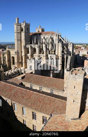 Narbonne (Südfrankreich): Kathedrale von Narbonne ('Kathedrale Saint-Just-et-Saint-Pasteur de Narbonne'), registriert als nationales historisches Wahrzeichen (Fre Stockfoto