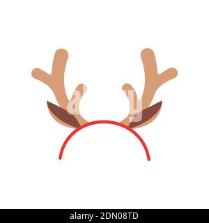 Christmas reindeer headband vector icon isolated on white background. Stock Vektor