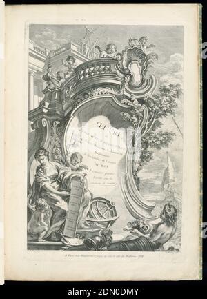 Oeuvres de Juste-Aurèle Meissonnier, Juste-Aurèle Meissonnier, Französisch, B. Italien, 1695–1750, Pierre-Alexandre Aveline, Französisch, 1702–1760, Gabriel Huquier, Französisch, 1695–1772, Gravieren auf weißem Papier, Titelseite für die Oeuvres de Juste-Aurèle Meissonnier., Paris, Frankreich, 1748, Ephemera, Print Stockfoto