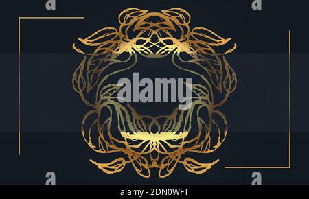 Luxus ornamental Vektor Hintergrund-Design. Schwarz und golden floralen Hintergrund Illustration. Stock Vektor