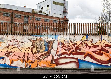 Belfast, Nordirland. Mai 2016. Graffiti und Street Art am 1. Mai 2016 in Belfast, Nordirland, Großbritannien. Stockfoto