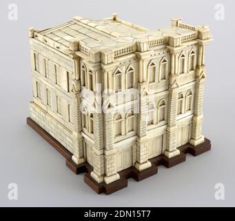 Venezianischer Palazzo, Elfenbein, Holz, Modell in Form eines venezianischen palazzo aus dem 17. Jahrhundert., Venedig, Italien, Ende 17.–18. Jahrhundert, Modelle und Prototypen, Dekorative Künste, Architekturmodell, Architekturmodell Stockfoto