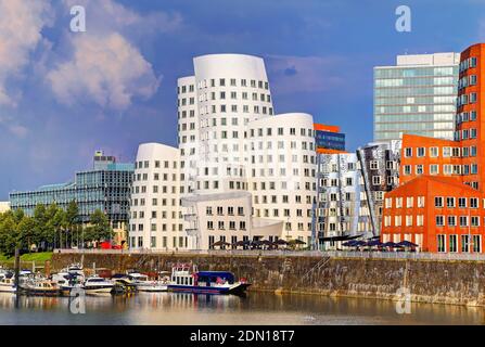 Neuer Zollhof, Düsseldorf-Hafen Medienhafen, Deutschland Stockfoto