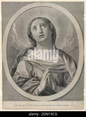 Mater Dolorosa, François de Poilly, französisch, 1622 - 1693, Guido Reni, (italienisch, 1575–1642), Gravur auf Papier, Frankreich, ca. 1670, Drucken Stockfoto