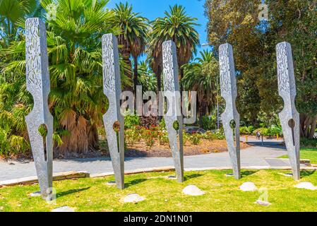 PERTH, AUSTRALIA, JANUARY 18, 2020: Pen nibs sculpture at Stirling gardens in Perth, Australia Stock Photo