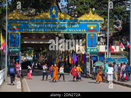 Mai Sai Distrikt Thailand Südostasien, Grenzübergang zwischen Thailand und Myanmar ehemals Burma Stockfoto