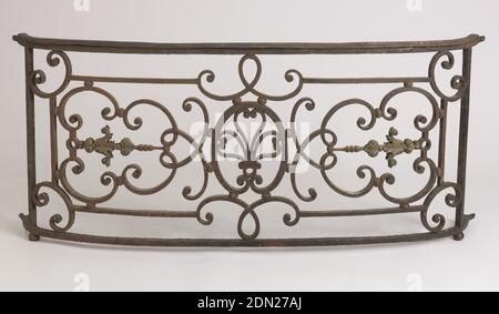 Balcony grille, Wrought iron, France, ca. 1700, metalwork, Decorative Arts, Balcony grille Stock Photo