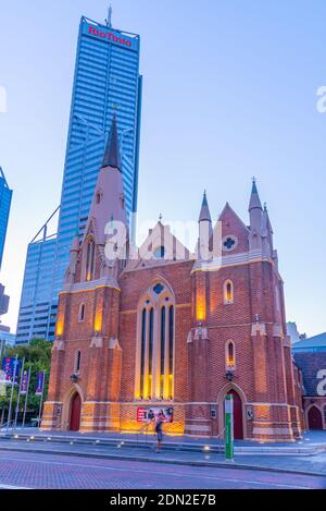 PERTH, AUSTRALIEN, 19. JANUAR 2020: Wesley Uniting Church in Perth, Australien Stockfoto