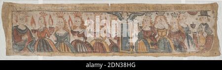 Bonad, handbemalt auf Leinwand, Schweden, 1730–1800, Wallcoverings, Bonad Stockfoto