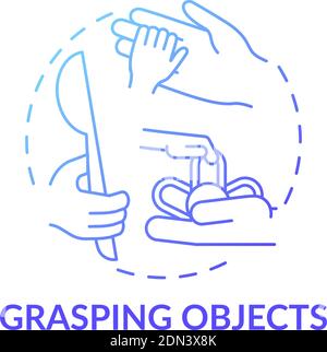 Symbol für das Konzept „Greifobjekte mit blauem Verlauf“ Stock Vektor