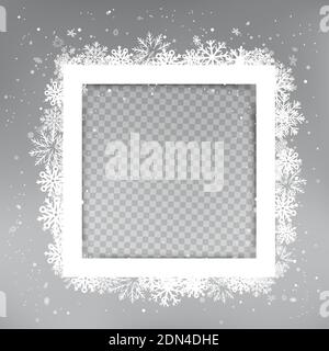 Weihnachten Winter quadratischen Fotorahmen Stock Vektor