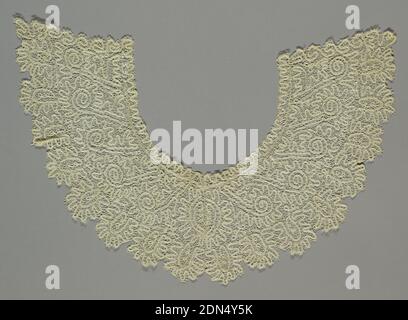 Kragen, Medium: Baumwolle Technik: Klöppelspitze, bäuerlicher Stil, Bauernspitze., Russland, 19. Jahrhundert, Spitze, Kragen Stockfoto