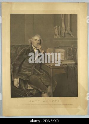 Portrait of John Hunter, William Sharp, British, 1749 - 1824, Sir Joshua Reynolds, 1723 - 1792, London, England, 1788, Print Stockfoto