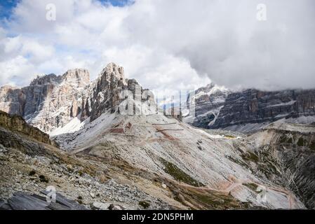 Dolomiten Gipfel in Italien. Stockfoto