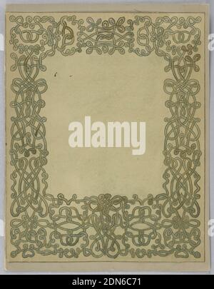 Design for a Book Cover, Alice Cordelia Morse, American, 1863–1961, Pinsel und Gouache auf Papier, die Zeichnung wurde auf einem recycelten Karton der Tiffany Glass Co., USA, ca. 1890, Grafikdesign, Zeichnung Stockfoto