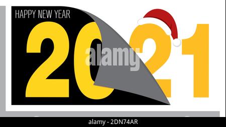 Banner des glücklichen neuen Jahres 2021 - Vektor-Illustration Stock Vektor