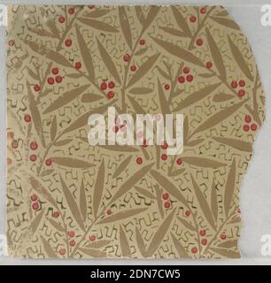 Seitenwand-Muster, maschinenbedruckt auf Papier, fragmentarische Tapeten aus Musterbuch, inklusive ästhetischer und anglo-japanesischer Entwürfe., 72 Seiten Muster., USA, 1880–90, Wallcoverings, Sidewall-Muster Stockfoto