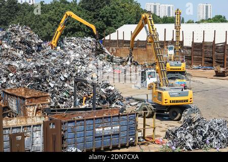 Altmetall, Schrott-Recycling-Zentrum in London England Vereinigtes Königreich Großbritannien Stockfoto