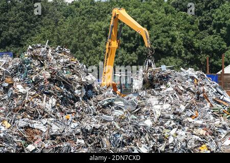 Altmetall, Schrott-Recycling-Zentrum in London England Vereinigtes Königreich Großbritannien Stockfoto