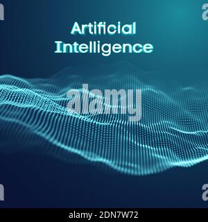 Artificial intelligence communication network. Digital science technology concept. Business network vector illustration. Stock Vektor