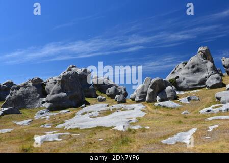 Castle Hill im Arthur's Pass National Park Stockfoto