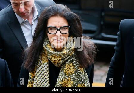 Francoise Bettencourt-Meyers, die Tochter von Liliane Bettencourt, die am 3. Tag des sogenannten "Bettencourt-Prozesses" am 10. Januar 2015 in Bordeaux, Südfrankreich, 28 Menschen in der Nähe von Liliane Bettencourt beschuldigt, ihre Demenz "ausgenutzt" zu haben. Foto von Bernard-Salinier/ABACAPRESS.COM Stockfoto