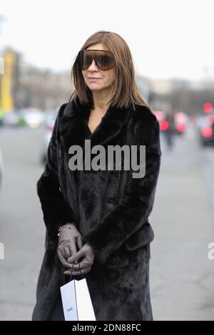 Street style, Carine Roitfeld Ankunft in Chanel Frühjahr-Sommer 2015 Haute Couture Collection Show im Le Grand Palais in Paris, Frankreich, am 27. Januar 2015 statt. Foto von Marie-Paola Bertrand-Hillion/ABACAPRESS.COM Stockfoto