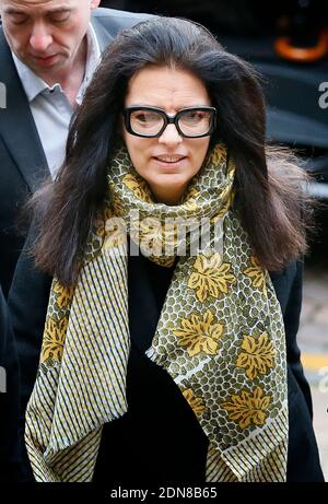 Francoise Bettencourt-Meyers, die Tochter von Liliane Bettencourt, die am 3. Tag des sogenannten "Bettencourt-Prozesses" am 10. Januar 2015 in Bordeaux, Südfrankreich, 28 Menschen in der Nähe von Liliane Bettencourt beschuldigt, ihre Demenz "ausgenutzt" zu haben. Foto von Bernard-Salinier/ABACAPRESS.COM Stockfoto