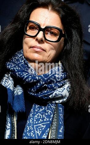 Francoise Bettencourt-Meyers, die Tochter von Liliane Bettencourt und ihren Söhnen Nicolas Meyers (mit Brille) und Jean-Victor Meyers sprechen am 5. Tag des sogenannten Bettencourt-Prozesses vor Gericht und beschuldigen 10 Menschen in der Nähe von Loreal Erbin Liliane Bettencourt, ihre Demenz ausgenutzt zu haben, am 30. Januar 2015 in Bordeaux, Südwestfrankreich. Foto von Patrick Bernard /ABACAPRESS.COM Stockfoto